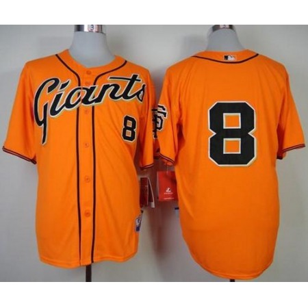 Giants #8 Hunter Pence Orange Cool Base Stitched MLB Jersey