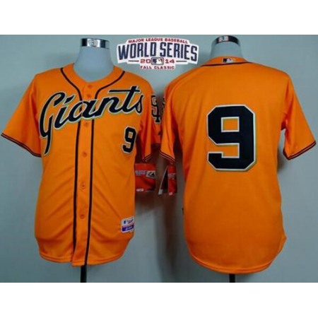 Giants #9 Brandon Belt Orange Cool Base W/2014 World Series Patch Stitched MLB Jersey