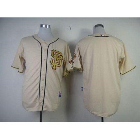 Giants Blank Cream Gold No. Stitched MLB Jersey