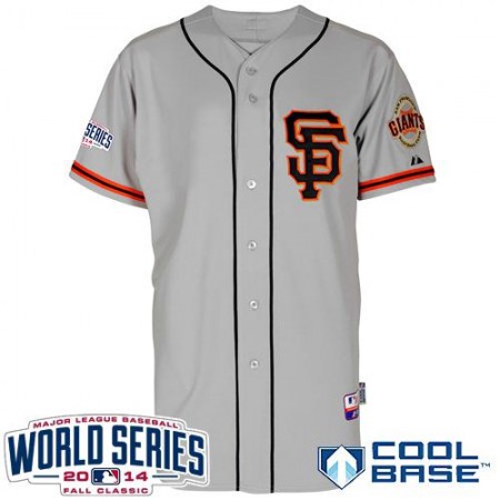 Giants Blank Grey Cool Base 2012 Road 2 W/2014 World Series Patch Stitched MLB Jersey