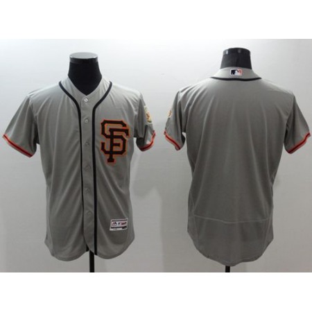 Giants Blank Grey Flexbase Authentic Collection Road 2 Stitched MLB Jersey