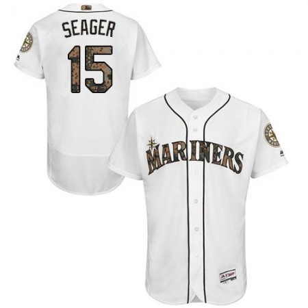 Mariners #15 Kyle Seager White Flexbase Authentic Collection 2016 Memorial Day Stitched MLB Jersey