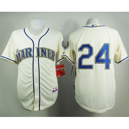 Mariners #24 Ken Griffey Cream Alternate Cool Base Stitched MLB Jersey