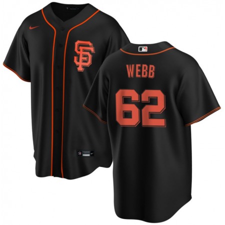 Men's San Francisco Giants #62 Logan Webb Black Cool Base Stitched Jersey