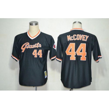 Mitchell And Ness Giants #44 Willie McCovey Black Throwback Stitched MLB Jersey