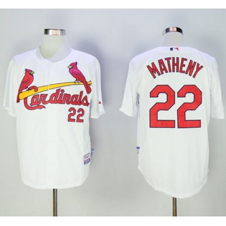 Cardinals #22 Mike Matheny White Cool Base Stitched MLB Jersey