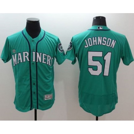 Mariners #51 Randy Johnson Green Flexbase Authentic Collection Stitched MLB Jersey