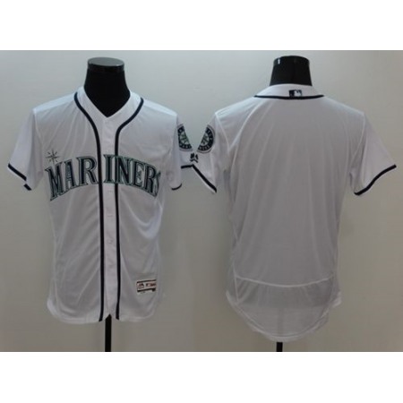 Mariners Blank White Flexbase Authentic Collection Stitched MLB Jersey