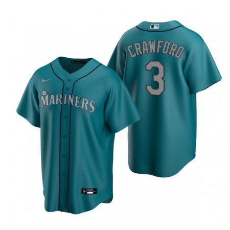 Men's Seattle Mariners #3 J.P. Crawford Aqua Cool Base Stitched jersey