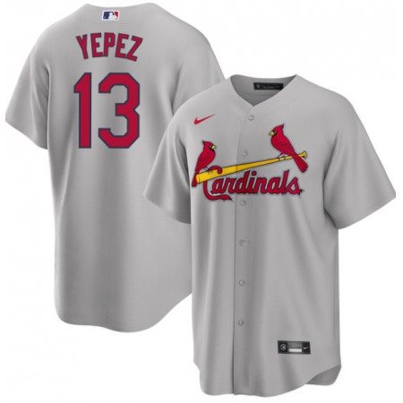 Men's St. Louis Cardinals #13 Juan Yepez Grey Cool Base Stitched Jersey