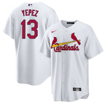 Men's St. Louis Cardinals #13 Juan Yepez White Cool Base Stitched Jersey
