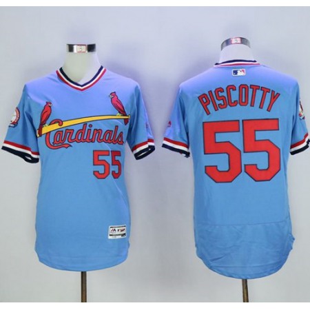 Cardinals #55 Stephen Piscotty Light Blue Flexbase Authentic Collection Cooperstown Stitched MLB Jersey