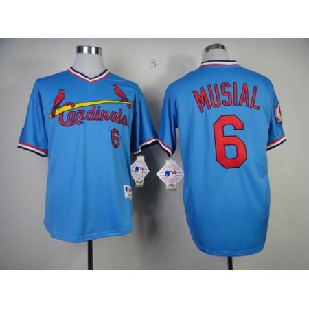 Cardinals #6 Stan Musial Blue 1982 Turn Back The Clock Stitched MLB Jersey