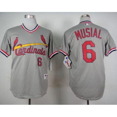 Cardinals #6 Stan Musial Grey 1978 Turn Back The Clock Stitched MLB Jersey