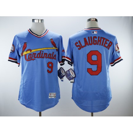 Men's St.Louis Cardinals #9 Enos Slaughter Light Blue Cooperstown Collection Flexbase Stitched MLB Jersey