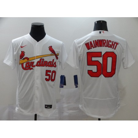 Men's St. Louis Cardinals #50 Adam Wainwright White Flex Base Stitched MLB Jersey