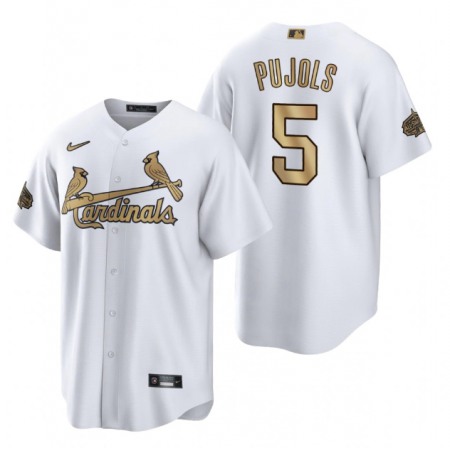 Men's St. Louis Cardinals #5 Albert Pujols 2022 All-Star White Cool Base Stitched Baseball Jersey