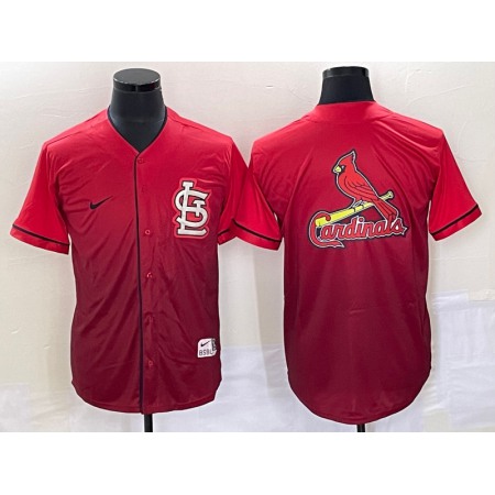 Men's St. Louis Cardinals Red Big Team Logo in Back Cool Base Drift Edition Stitched Jersey