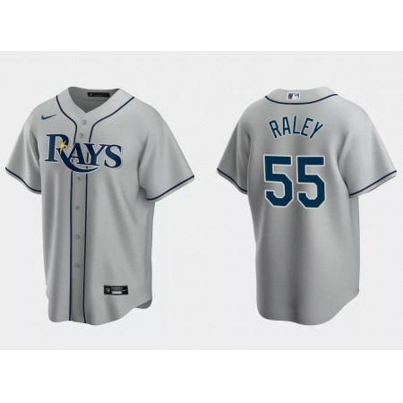 Men's Tampa Bay Rays #55 Luke Raley Grey Cool Base Stitched Baseball Jersey