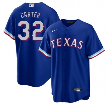 Men's Texas Rangers #32 Evan Carter Royal Cool Base Stitched Baseball Jersey