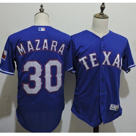 Rangers #30 Nomar Mazara Blue Flexbase Authentic Collection Stitched MLB Jersey