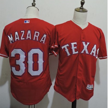 Rangers #30 Nomar Mazara Red Flexbase Authentic Collection Stitched MLB Jersey