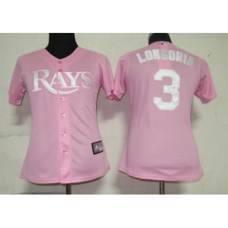 Rays #3 Evan Longoria Pink Lady Fashion Stitched MLB Jersey