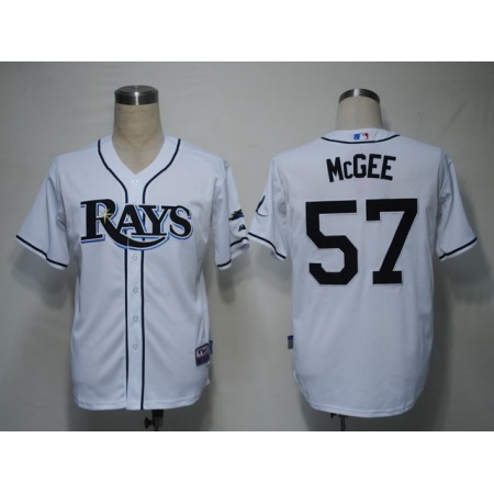 Rays #57 Jake Mcgee White Cool Base Stitched MLB Jersey