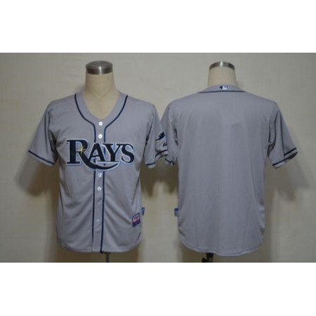 Rays Blank Grey Cool Base Stitched MLB Jersey