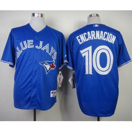 Blue Jays #10 Edwin Encarnacion Blue Alternate Stitched MLB Jersey