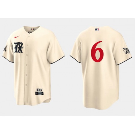 Men's Texas Rangers #6 Josh Jung Cream 2023 City Connect Cool Base Stitched Baseball Jersey