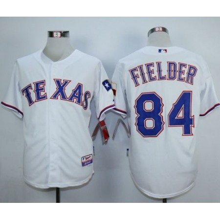 Rangers #84 Prince Fielder White Cool Base Stitched MLB Jersey