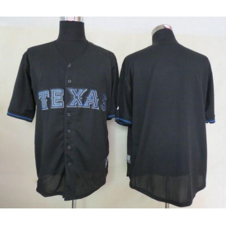 Rangers Blank Black Fashion Stitched MLB Jersey