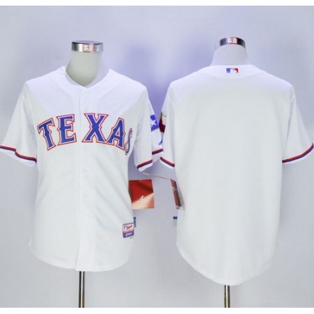 Rangers Blank White Cool Base Stitched MLB Jersey
