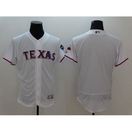Rangers Blank White Flexbase Authentic Collection Stitched MLB Jersey