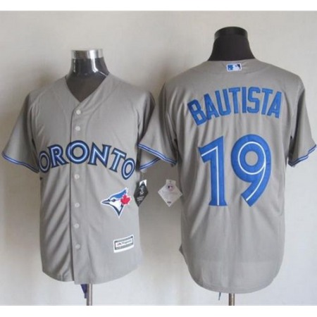 Blue Jays #19 Jose Bautista Grey New Cool Base Stitched MLB Jersey