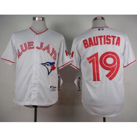 Blue Jays #19 Jose Bautista White 2015 Canada Day Stitched MLB Jersey