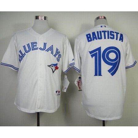 Blue Jays #19 Jose Bautista White Home Cool Base 2012 Stitched MLB Jersey