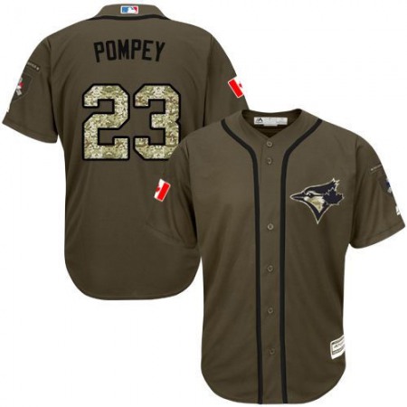 Blue Jays #23 Dalton Pompey Green Salute to Service Stitched MLB Jersey