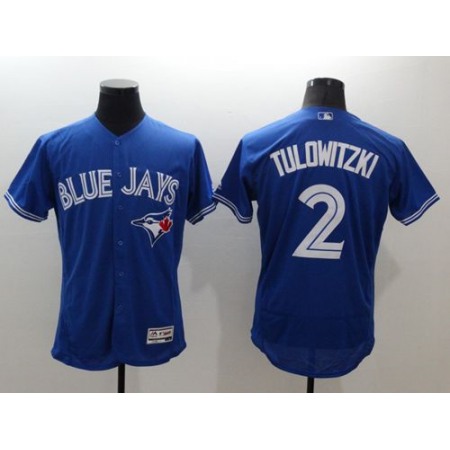 Blue Jays #2 Troy Tulowitzki Blue Flexbase Authentic Collection Stitched MLB Jersey