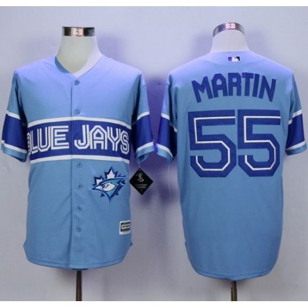 Blue Jays #55 Russell Martin Light Blue Exclusive New Cool Base Stitched MLB Jersey