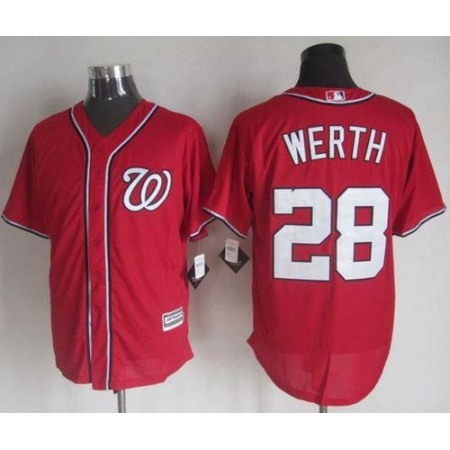 Nationals #28 Jayson Werth Red New Cool Base Stitched MLB Jersey