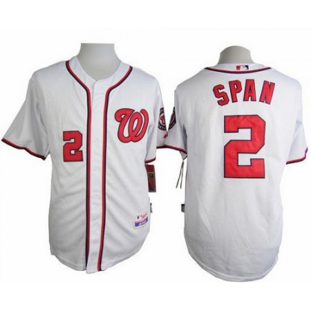 Nationals #2 Denard Span White Cool Base Stitched MLB Jersey