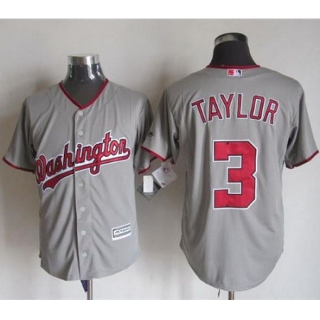 Nationals #3 Michael Taylor Grey New Cool Base Stitched MLB Jersey