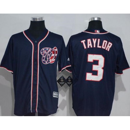 Nationals #3 Michael Taylor Navy Blue New Cool Base Stitched MLB Jersey