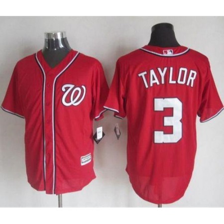 Nationals #3 Michael Taylor Red New Cool Base Stitched MLB Jersey