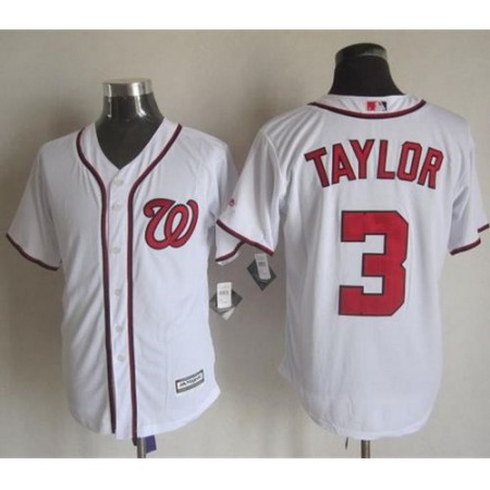 Nationals #3 Michael Taylor White New Cool Base Stitched MLB Jersey