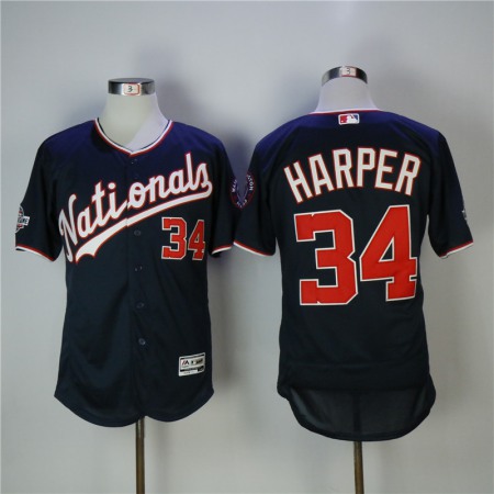 Men's Washington Nationals #34 Bryce Harper Navy 2018 All-Star Game Flexbase Stitched MLB Jersey