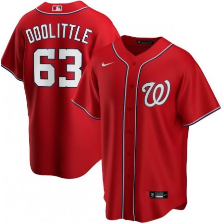 Men's Washington Nationals #63 Sean Doolittle Red Cool Base Stitched Jersey