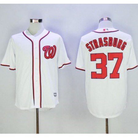 Nationals #37 Stephen Strasburg White New Cool Base Stitched MLB Jersey